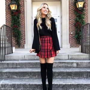 Plaid Red Mini Skirt